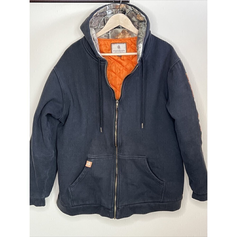 Legendary Whitetails XLT Black Zip Up Insulated Hoodie with Pockets